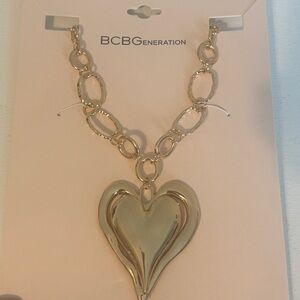 BCBGeneration Gold Heart Pendant Necklace 16"